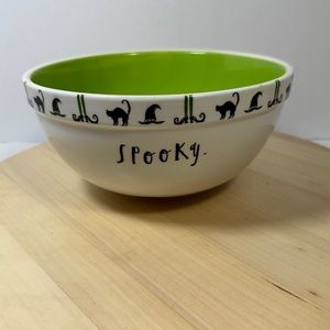 Rae Dunn Spooky Halloween Candy Mixing Bowl Black Cat Witch Hat Legs